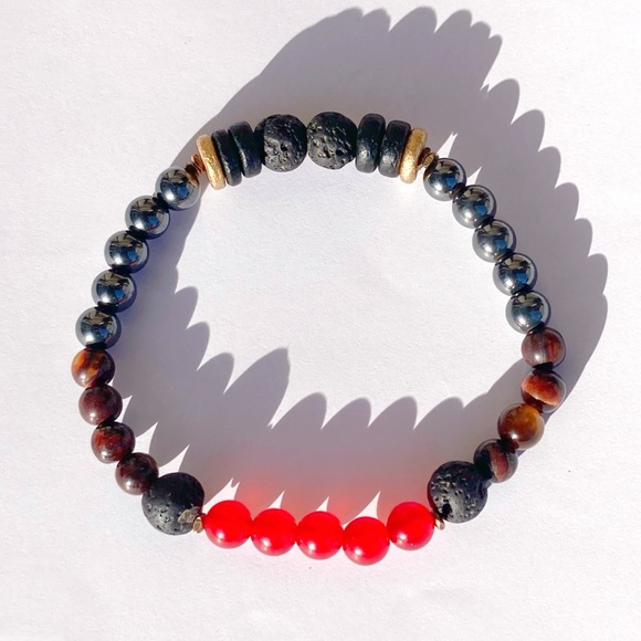 Unique Men's Bracelet 🌚💛 Hematite-Tiger's Eye - Picture 1 of 5